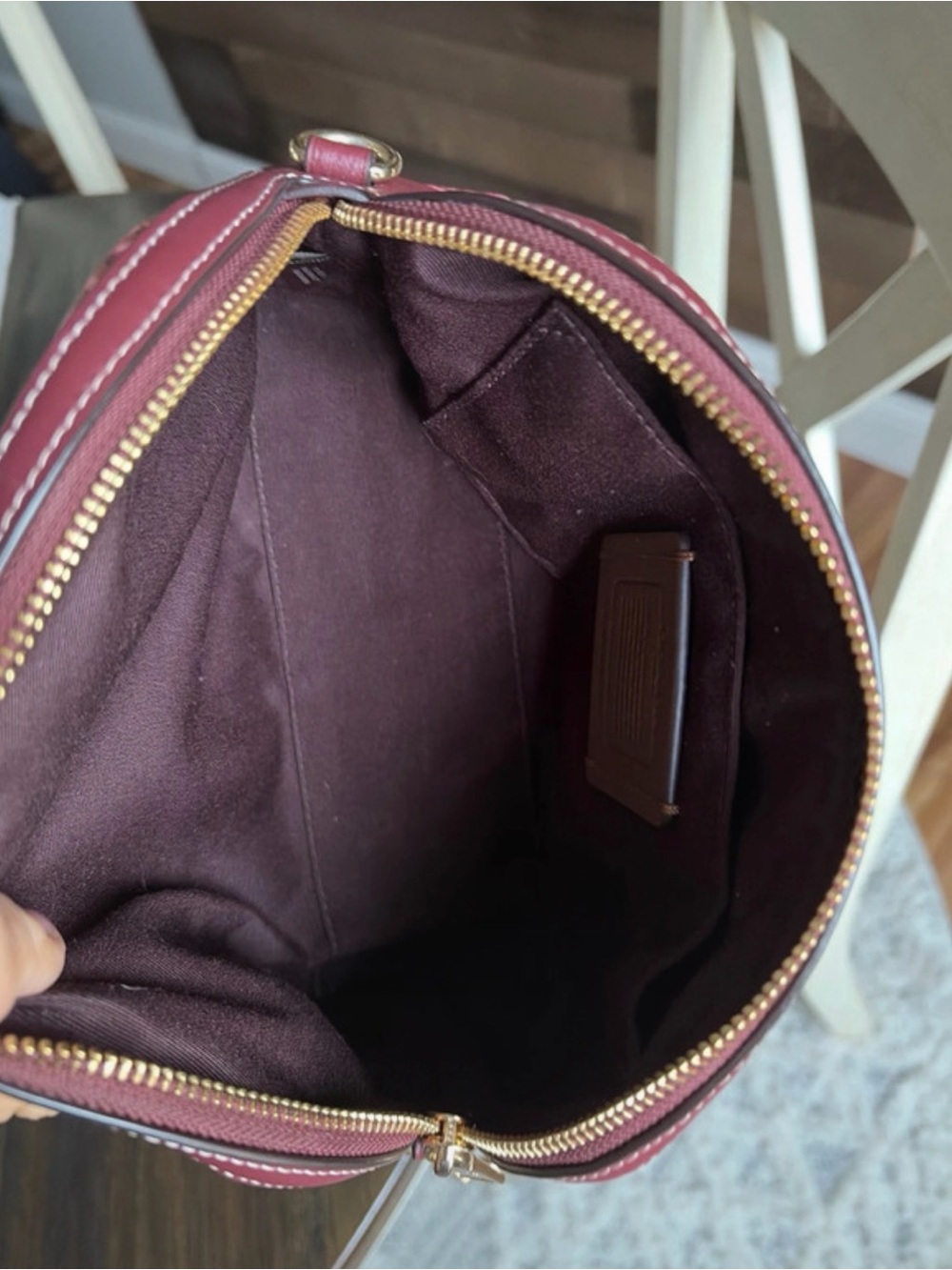 COACH MADI Crossbody w Rouge Pink Canvas & Leather Monogram Print CF343 - Picture 4 of 14